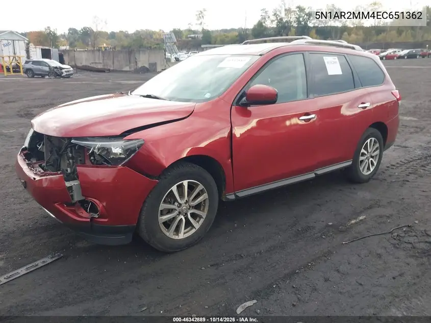 2014 NISSAN PATHFINDER VIN 5N1AR2MM4EC651362 — фото 2