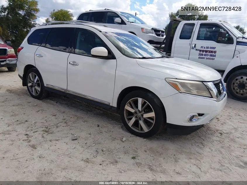 NISSAN PATHFINDER 2014, VIN 5N1AR2MN9EC728428