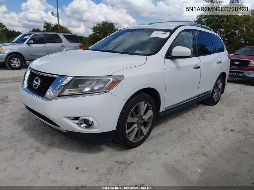 2014 NISSAN PATHFINDER VIN 5N1AR2MN9EC728428 — фото 2