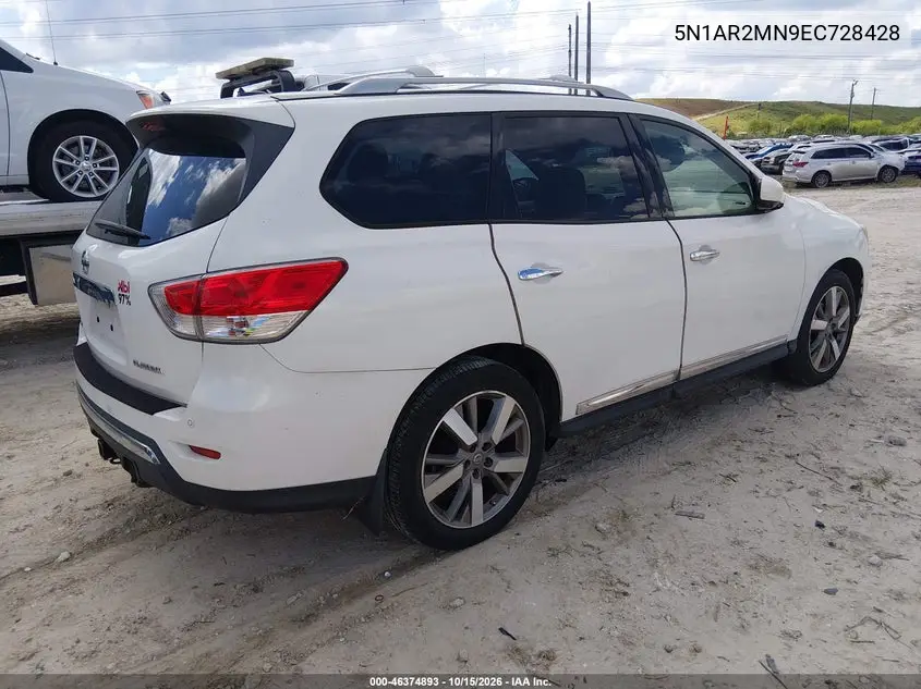 2014 NISSAN PATHFINDER VIN 5N1AR2MN9EC728428 — фото 4