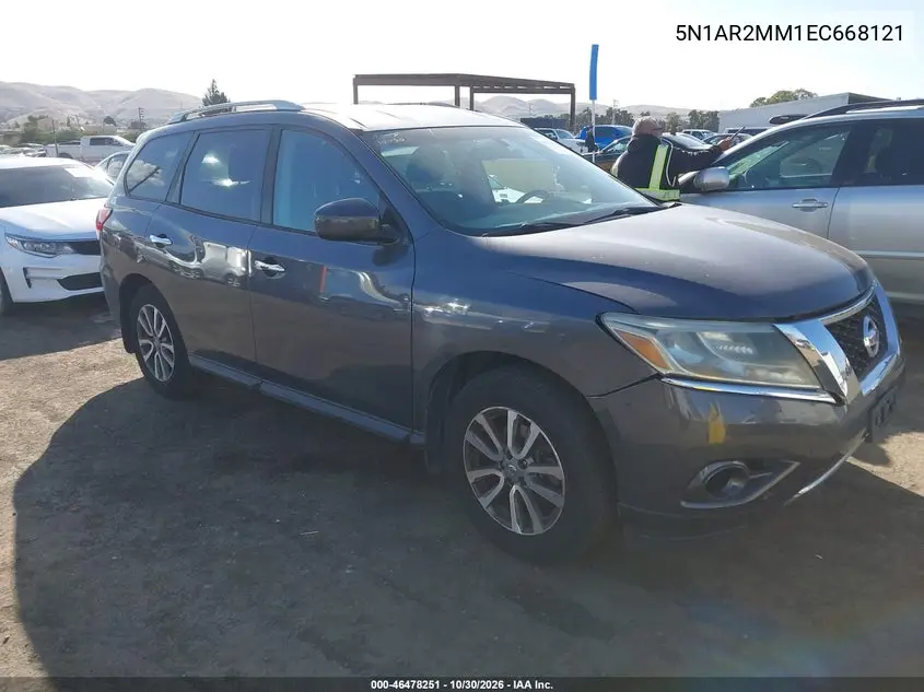 NISSAN PATHFINDER 2014, VIN 5N1AR2MM1EC668121
