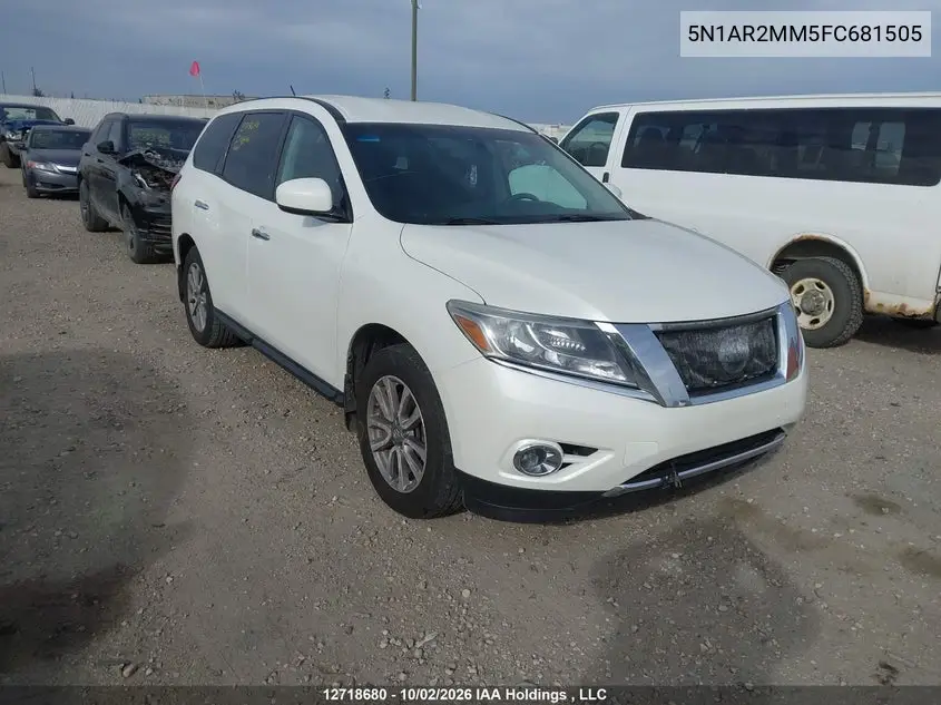 NISSAN PATHFINDER 2015, VIN 5N1AR2MM5FC681505