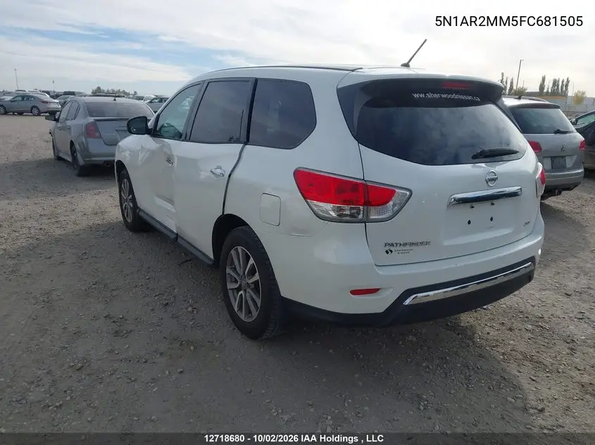 2015 NISSAN PATHFINDER VIN 5N1AR2MM5FC681505 — фото 3