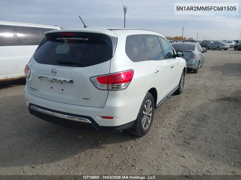 2015 NISSAN PATHFINDER VIN 5N1AR2MM5FC681505 — фото 4