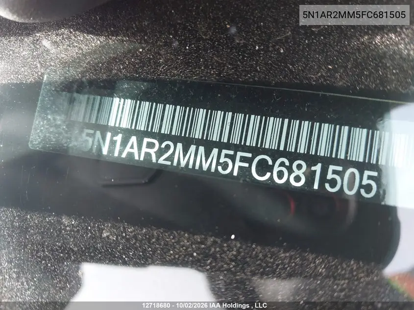 2015 NISSAN PATHFINDER VIN 5N1AR2MM5FC681505 — фото 9