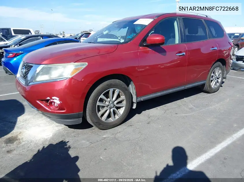 2015 NISSAN PATHFINDER VIN 5N1AR2MN8FC722668 — фото 2