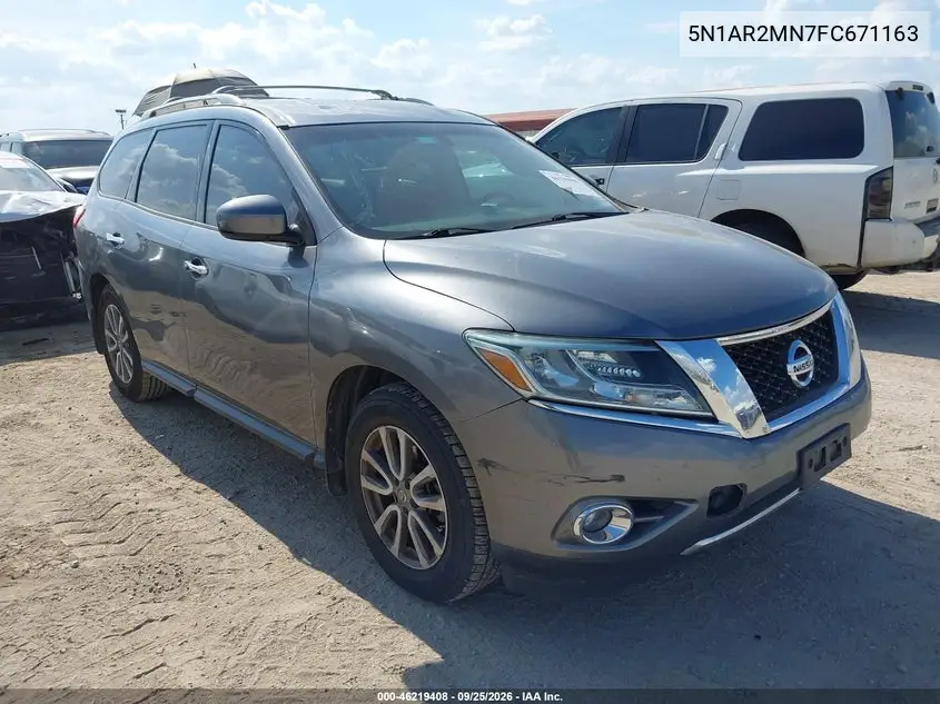 NISSAN PATHFINDER 2015, VIN 5N1AR2MN7FC671163