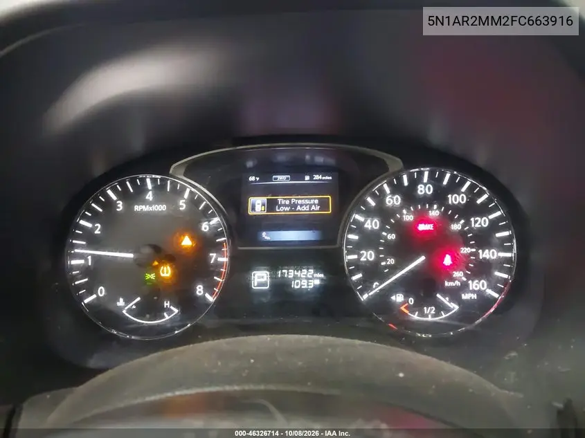 2015 NISSAN PATHFINDER VIN 5N1AR2MM2FC663916 — фото 7