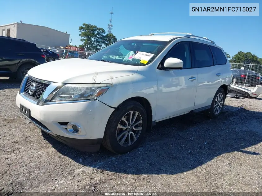 2015 NISSAN PATHFINDER VIN 5N1AR2MN1FC715027 — фото 2