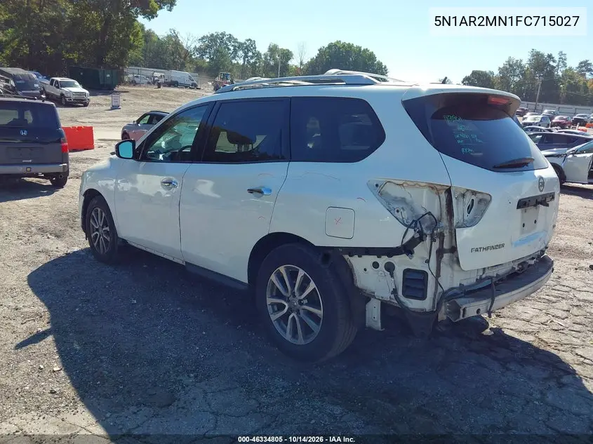 2015 NISSAN PATHFINDER VIN 5N1AR2MN1FC715027 — фото 3