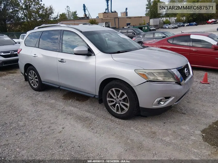 NISSAN PATHFINDER 2015, VIN 5N1AR2MM4FC687571