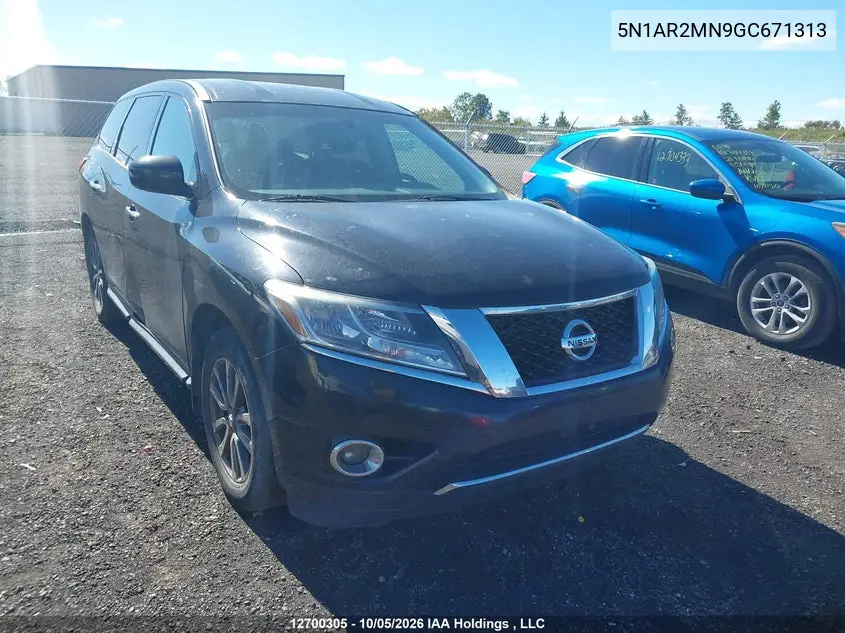 NISSAN PATHFINDER 2016, VIN 5N1AR2MN9GC671313