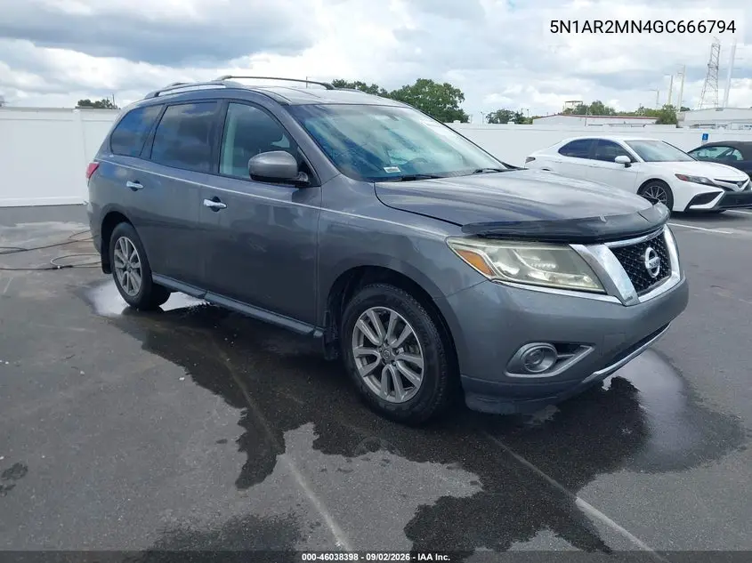 NISSAN PATHFINDER 2016, VIN 5N1AR2MN4GC666794