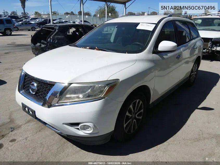 2016 NISSAN PATHFINDER VIN 5N1AR2MN5GC670496 — фото 2