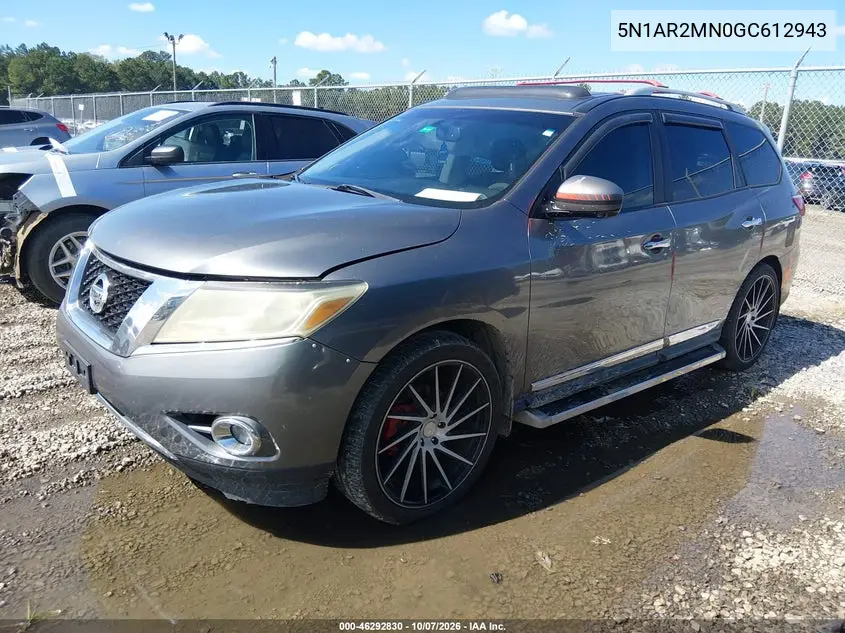 2016 NISSAN PATHFINDER VIN 5N1AR2MN0GC612943 — фото 2