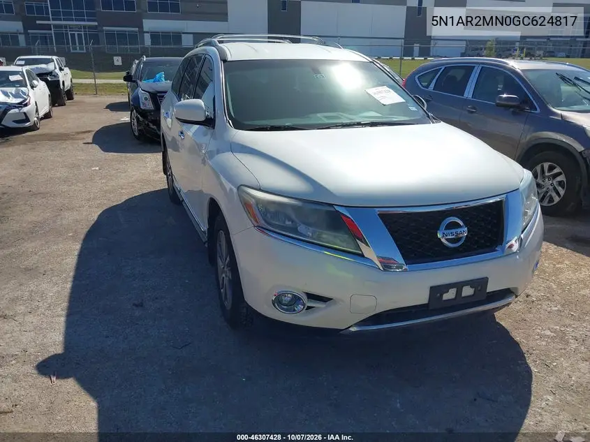 NISSAN PATHFINDER 2016, VIN 5N1AR2MN0GC624817