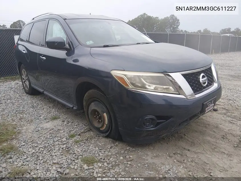 NISSAN PATHFINDER 2016, VIN 5N1AR2MM3GC611227
