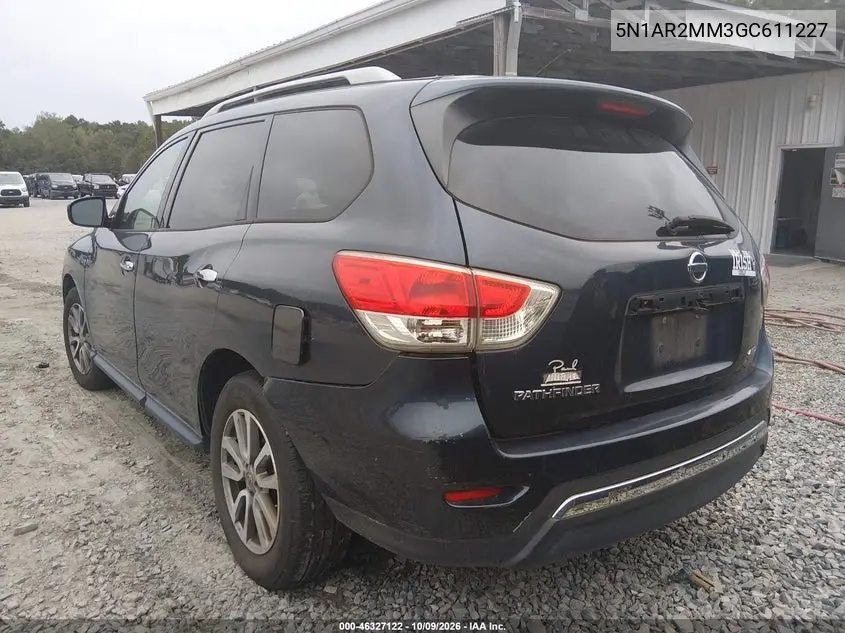 2016 NISSAN PATHFINDER VIN 5N1AR2MM3GC611227 — фото 3