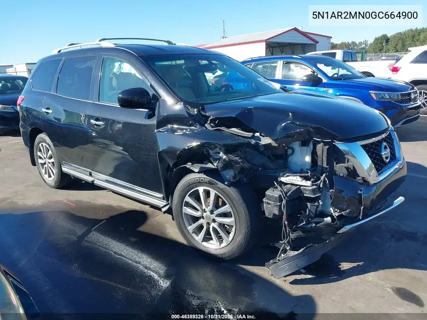 NISSAN PATHFINDER 2016, VIN 5N1AR2MN0GC664900