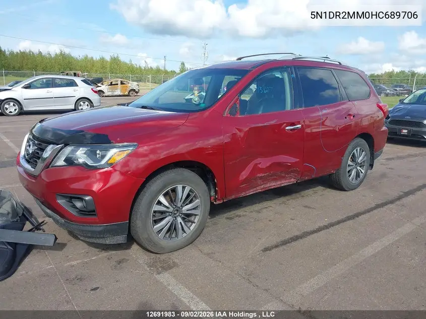 2017 NISSAN PATHFINDER VIN 5N1DR2MM0HC689706 — фото 2