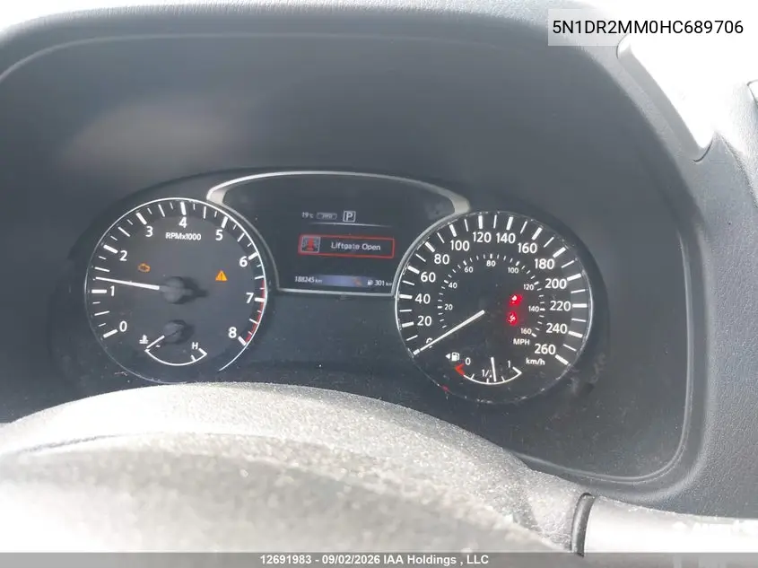 2017 NISSAN PATHFINDER VIN 5N1DR2MM0HC689706 — фото 7