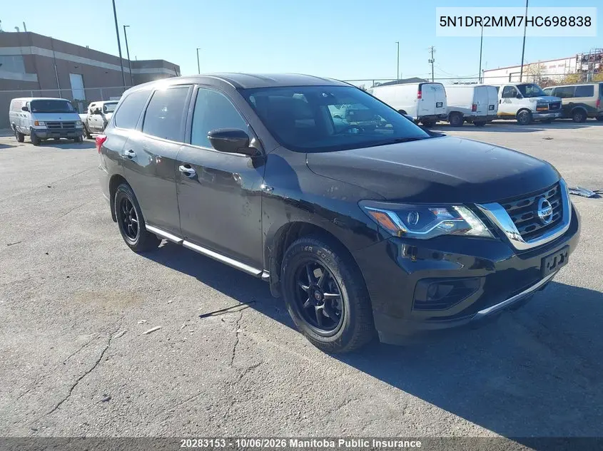 NISSAN PATHFINDER 2017, VIN 5N1DR2MM7HC698838