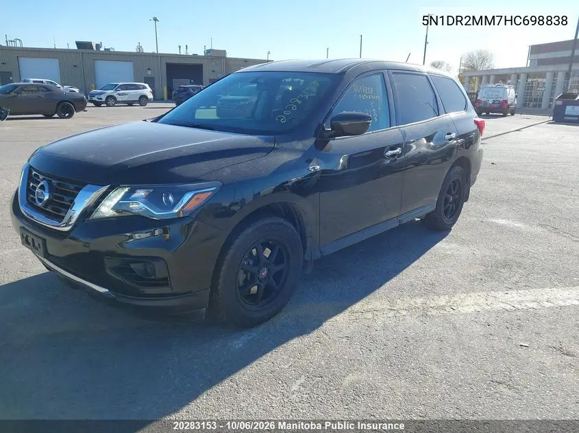 2017 NISSAN PATHFINDER VIN 5N1DR2MM7HC698838 — фото 2