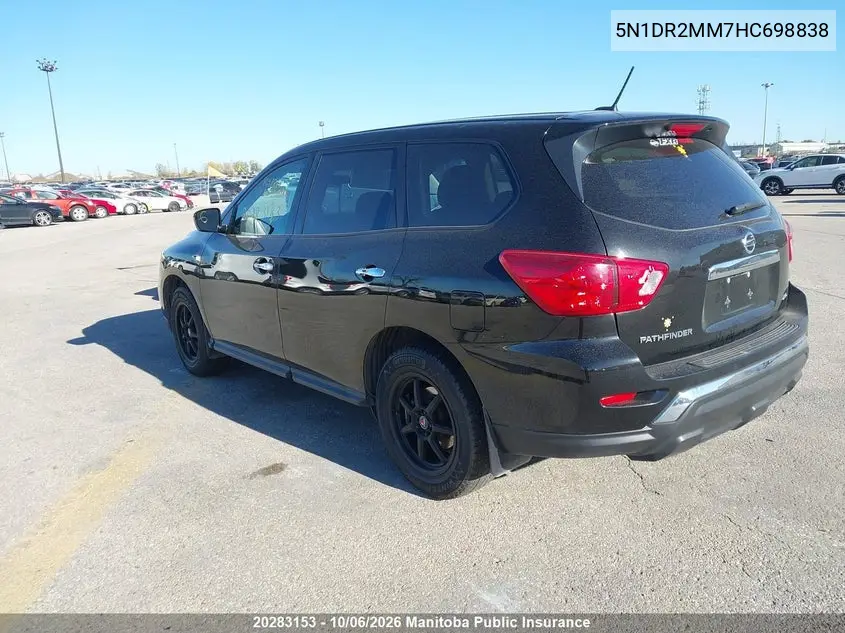 2017 NISSAN PATHFINDER VIN 5N1DR2MM7HC698838 — фото 3