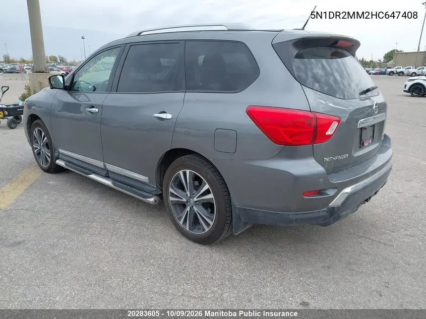 2017 NISSAN PATHFINDER VIN 5N1DR2MM2HC647408 — фото 3