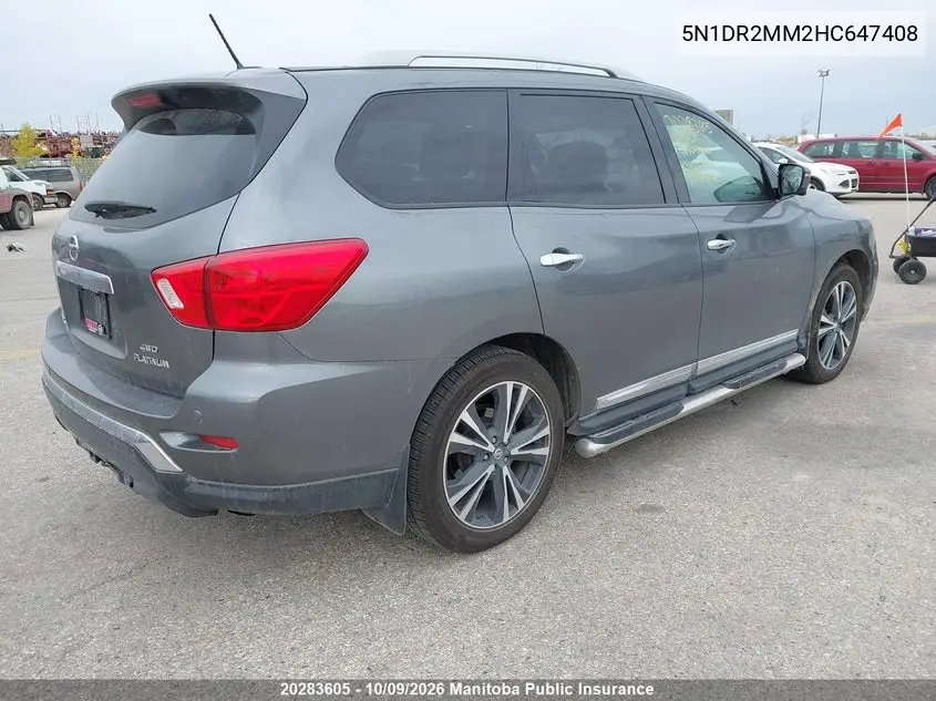 2017 NISSAN PATHFINDER VIN 5N1DR2MM2HC647408 — фото 4