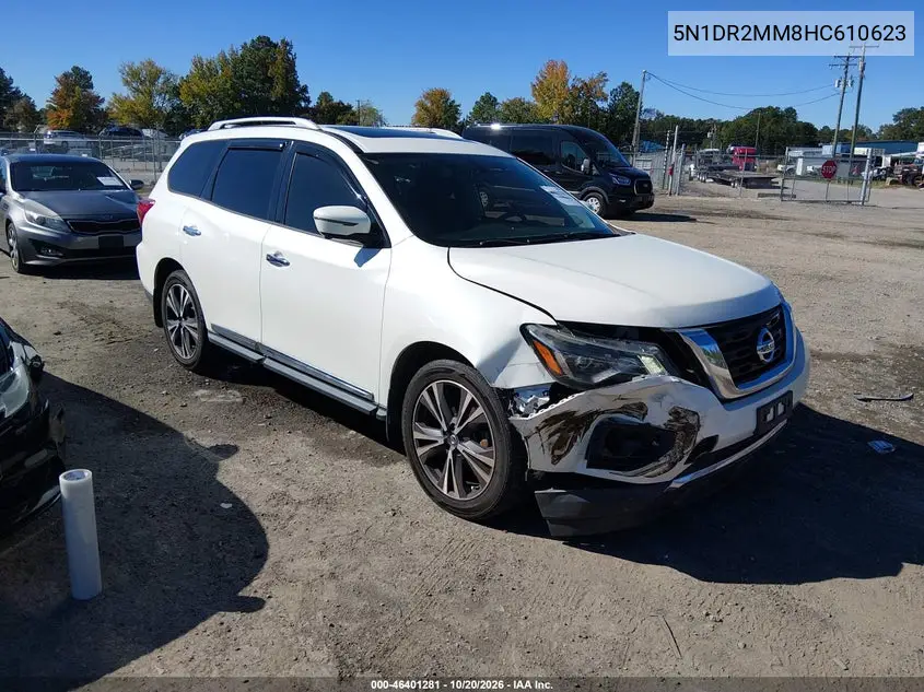 NISSAN PATHFINDER 2017, VIN 5N1DR2MM8HC610623