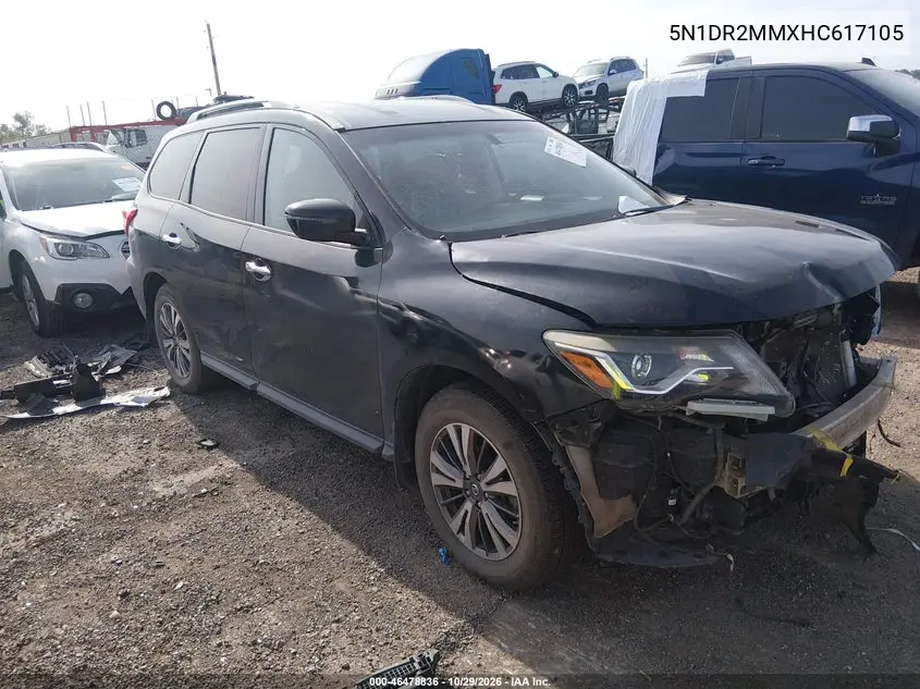 NISSAN PATHFINDER 2017, VIN 5N1DR2MMXHC617105