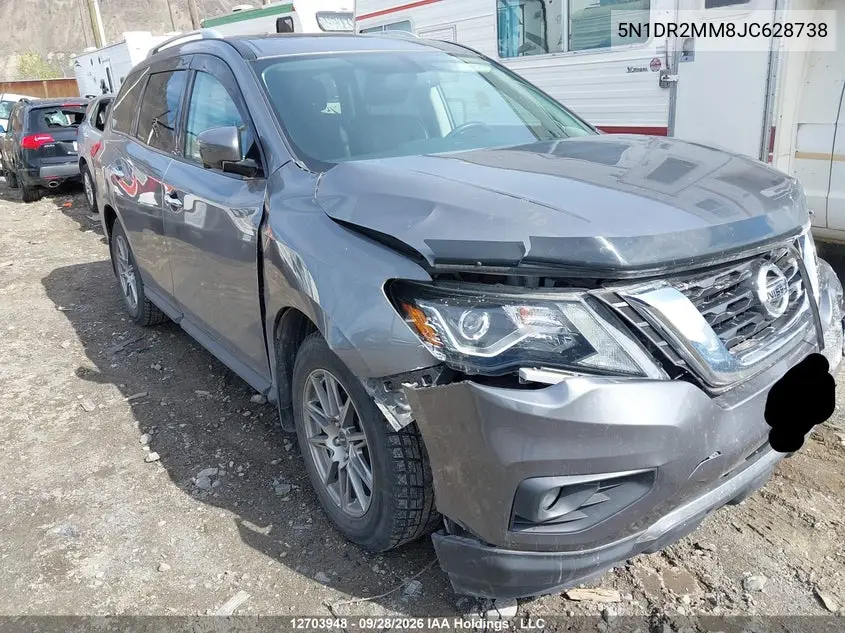 NISSAN PATHFINDER 2018, VIN 5N1DR2MM8JC628738