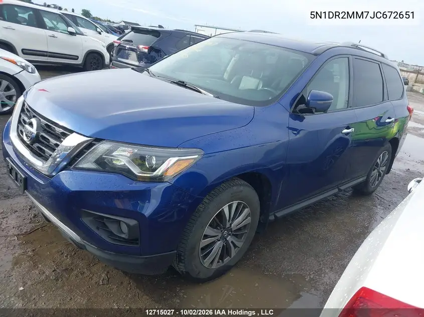 2018 NISSAN PATHFINDER VIN 5N1DR2MM7JC672651 — фото 2