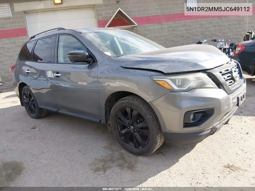 NISSAN PATHFINDER 2018, VIN 5N1DR2MM5JC649112