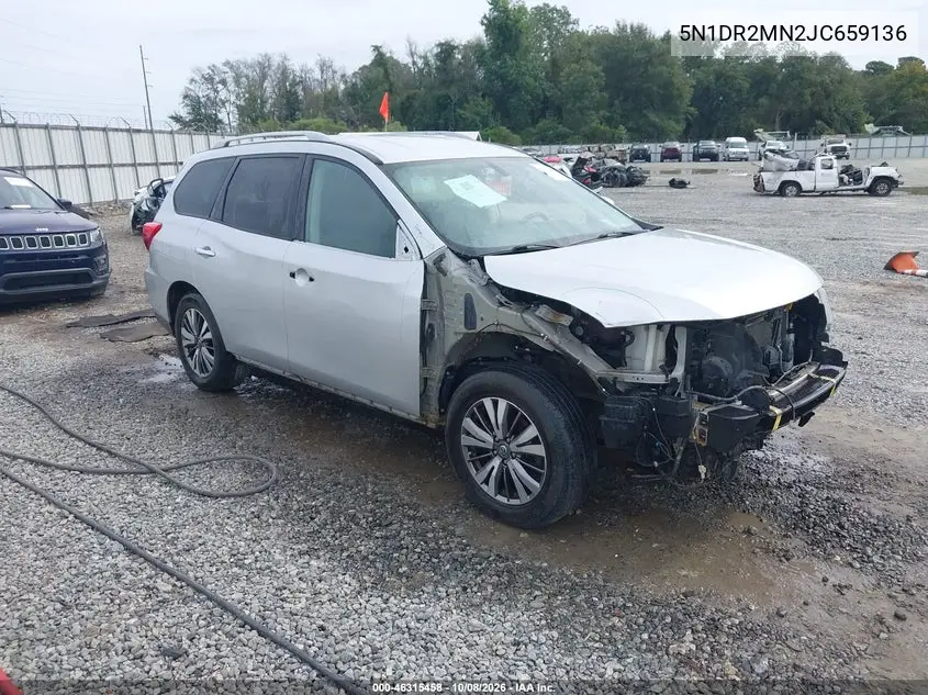 NISSAN PATHFINDER 2018, VIN 5N1DR2MN2JC659136