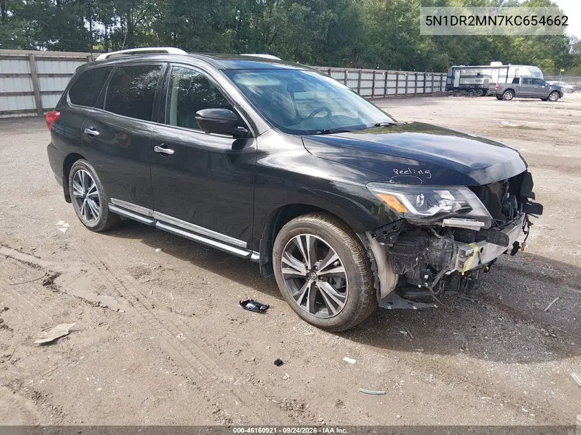 NISSAN PATHFINDER 2019, VIN 5N1DR2MN7KC654662