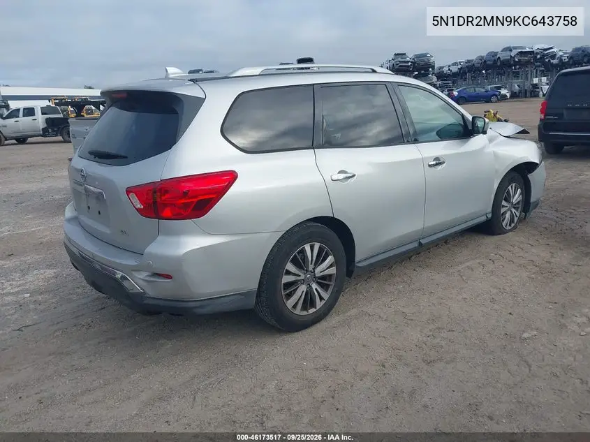 2019 NISSAN PATHFINDER VIN 5N1DR2MN9KC643758 — фото 4