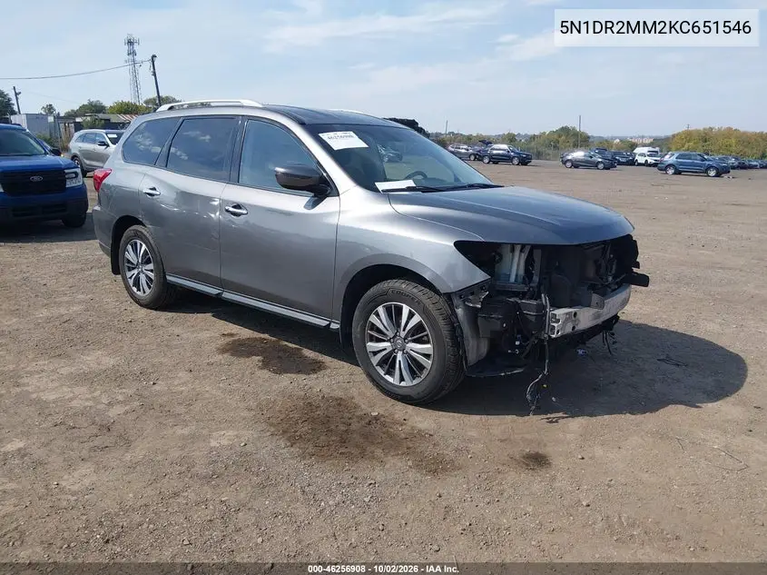 NISSAN PATHFINDER 2019, VIN 5N1DR2MM2KC651546