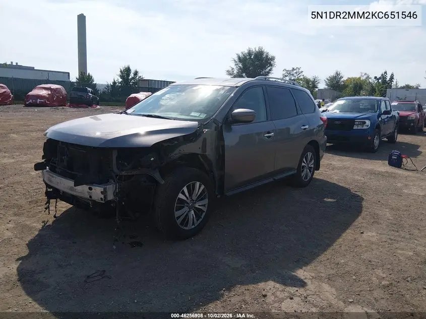 2019 NISSAN PATHFINDER VIN 5N1DR2MM2KC651546 — фото 2
