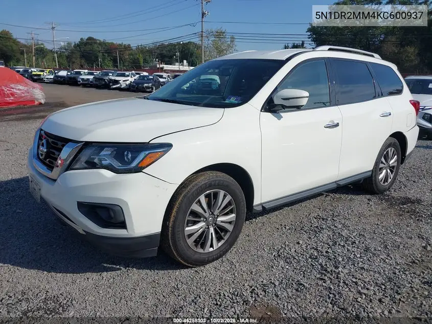 2019 NISSAN PATHFINDER VIN 5N1DR2MM4KC600937 — фото 2