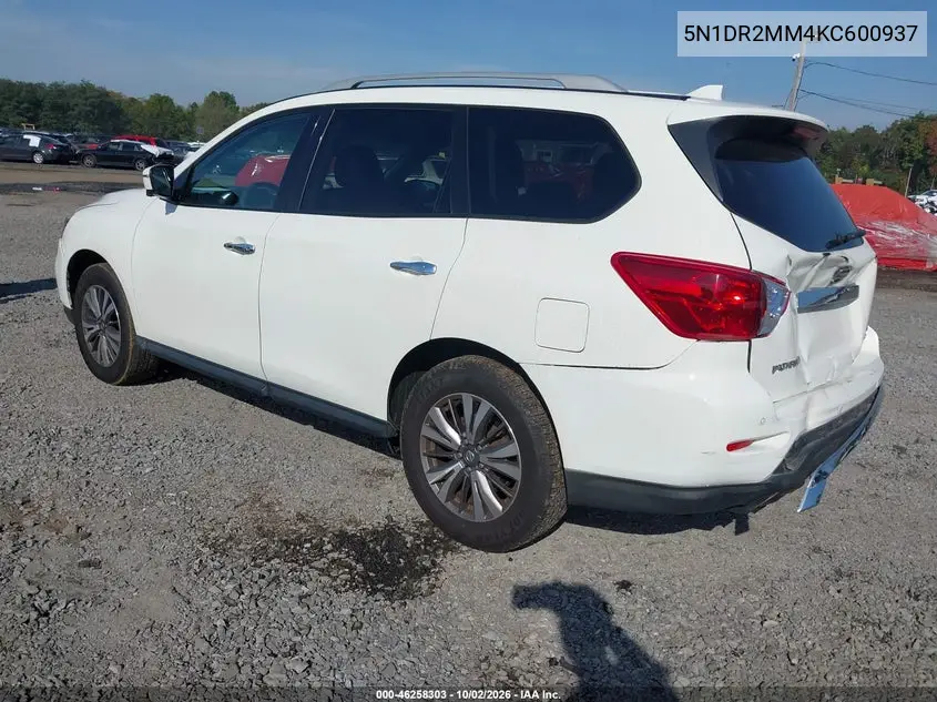 2019 NISSAN PATHFINDER VIN 5N1DR2MM4KC600937 — фото 3