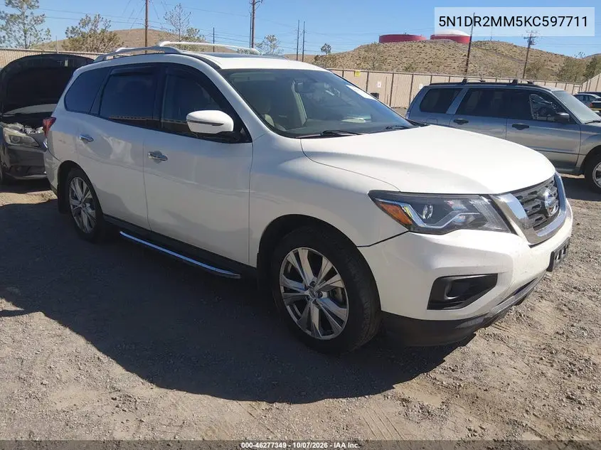 NISSAN PATHFINDER 2019, VIN 5N1DR2MM5KC597711