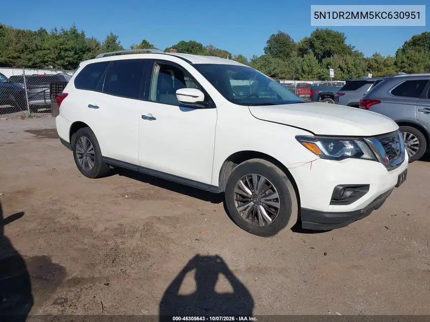 NISSAN PATHFINDER 2019, VIN 5N1DR2MM5KC630951