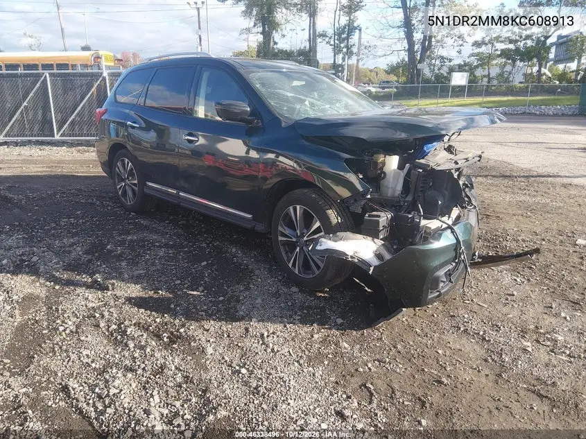 NISSAN PATHFINDER 2019, VIN 5N1DR2MM8KC608913