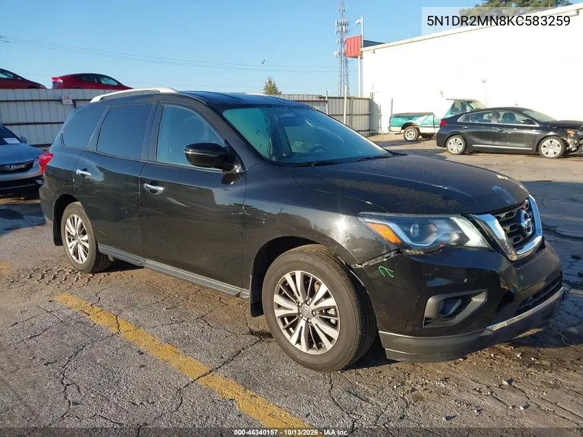 NISSAN PATHFINDER 2019, VIN 5N1DR2MN8KC583259