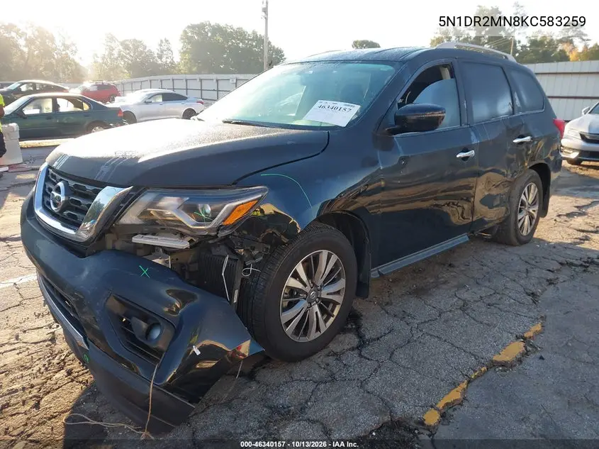 2019 NISSAN PATHFINDER VIN 5N1DR2MN8KC583259 — фото 2