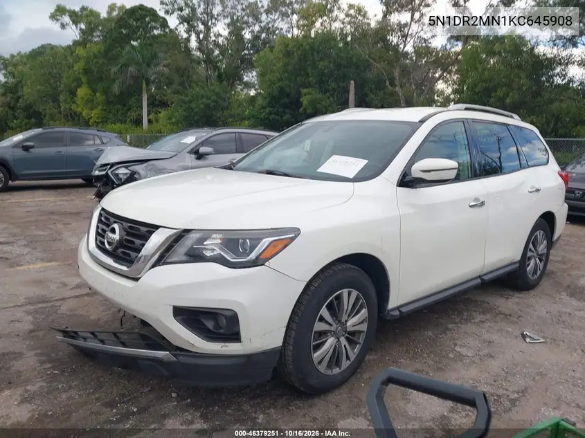 2019 NISSAN PATHFINDER VIN 5N1DR2MN1KC645908 — фото 2