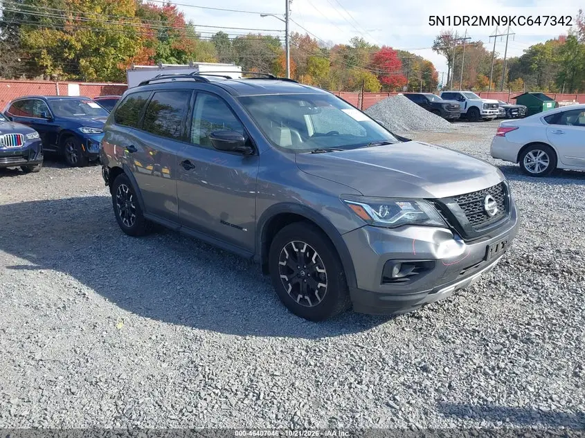 NISSAN PATHFINDER 2019, VIN 5N1DR2MN9KC647342