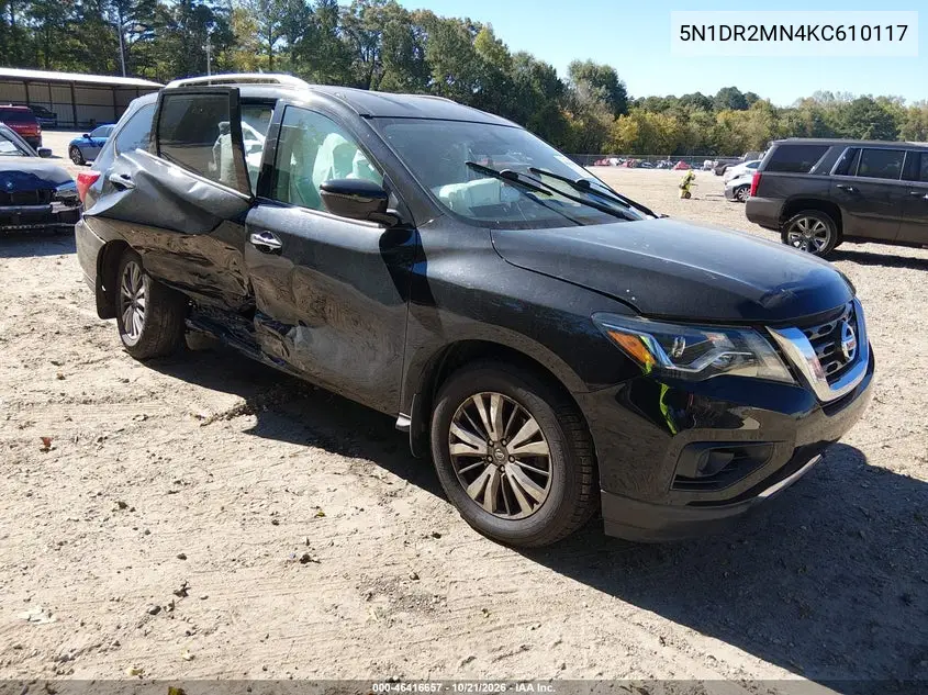 NISSAN PATHFINDER 2019, VIN 5N1DR2MN4KC610117